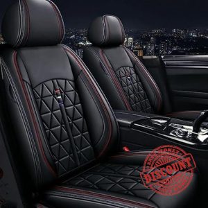 2 Pcs Universal PU Leather Front Car Seat Covers For Ford-Mustang C-Max Edge Fiesta Focus Focus C-max Grand C-max Ka Ka+ plus Kuga Mondeo Puma S-max