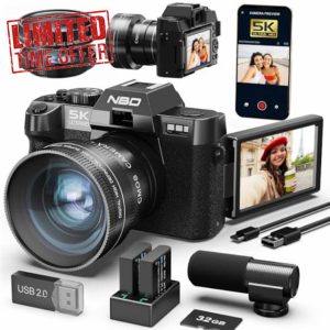 NBD 5K Digital Cameras for Photography - 48MP/60FPS Video Camera for Vlogging