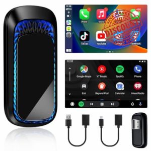 【Highly Compatible】Wireless Carplay Adapter UK Android Auto Wireless Adapter 2 in 1