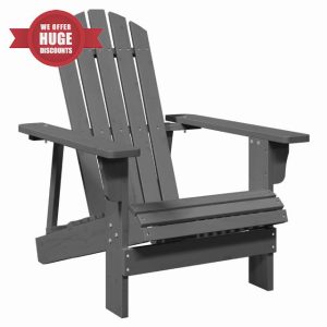 idaXL Adirondack Chair Outdoor Garden Seat - Grey