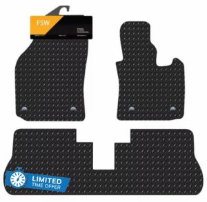 FSW - Compatible with Volkswagen Caddy Taxi 2004-2020 Fully Tailored Car Floor Mats - 5mm Extra Heavy Duty Rubber - Anti Slip Mat - Fully Waterproof - Hard Wearing - 3 Piece Set Floor Mats Only