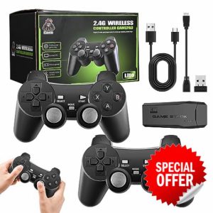 Neulriscn Retro Game Console with Dual Wireless Controllers