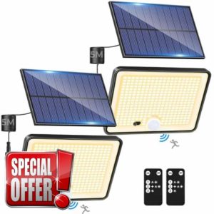 LOTMOS 2 Pack Solar Lights Outdoor