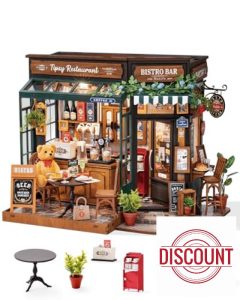 Rolife DIY Miniature House Kit Tipsy Restaurant - Model Kits Miniature Dolls House Kit for Adults Mini House Home Desk Bookshelf Decoration Idea