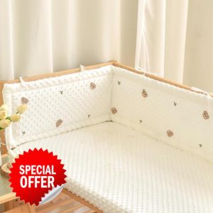 Aocase Cot Bumper Breathable Crib Bumper Cot Liner Baby Cot Bumpers Safer Cot Liner Baby Cot Bed Bumper Soft Adjustable Baby Cot Bumper Set Cot Protector Bumper All Round