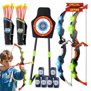 Bow and Arrow Set for Kids - Kids Archery Set with LED Lights - kids bow and arrow set Includes 20 Suction Cup Arrows