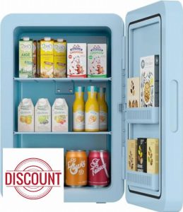 Rebongki Mini Fridge 22L/ 30 Cans Cooler and Warmer Portable Mini Fridge for Bedrooms with Adjustable Shelves