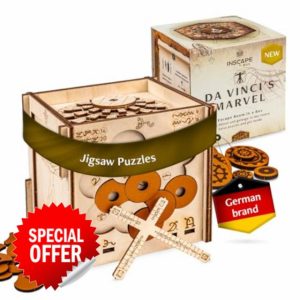 INSCAPE Da Vinci´s Marvel - Puzzle Box - Escape Room in A Box for Adults - Cluebox - Mind Puzzles for Adults - Puzzle Boxes with Hidden Compartments - Puzzle Boxes for Adults - Wooden Puzzle Box