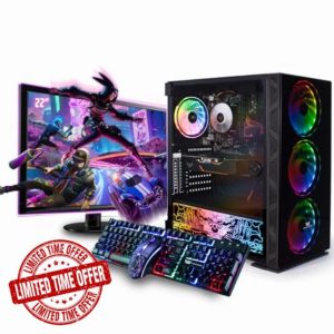 Veno Scorp Gaming PC 22" Monitor Bundle Intel Core i7-3770 Processor RX 550 4GB Graphics Card - 16GB Ram - 512GB SSD - 550W PSU - Windows 10 - WiFi - Neonzilla 4