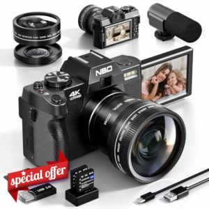 NBD 4K Digital Cameras for Photography - 48MP/60FPS Video Camera for Vlogging