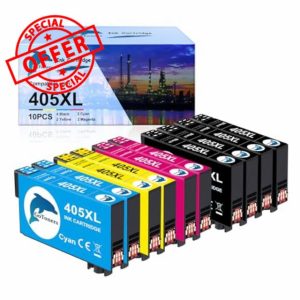 GoToners 405XL Ink Cartridges 10-Pack Replacement for Epson 405 405XL Compatible for Epson Workforce WF-3820 WF-4820 WF-7830 WF-4830 WF-7840 WF-3825 WF-4825 (4 Black