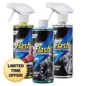 Flash Car Care Automotive Essentials Bundle 3x500ml Powerful Exterior Cleaning Products