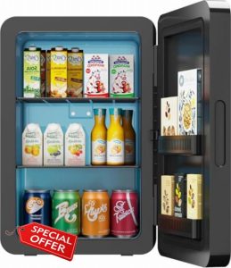 Rebongki Mini Fridge 22L/ 30 Cans Cooler and Warmer Portable Mini Fridge for Bedrooms with Adjustable Shelves