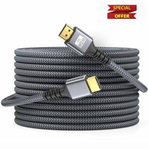 looyotul 4k Hdmi Cable 20m Ultra High Speed HDMI 2.0 Cable 4K@60HZ 3D ARC Gold Plated Connector Ethernet Audio Video Return HDMI Cord for UHD TV Monitor Laptop Xbox PS4/PS5 ect.(Silvery)