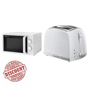 Russell Hobbs Textures 17 Litre White Manual Microwave