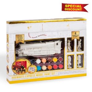 Fizporium Hogwarts Express Model Paint Set | Harry Potter Train Kit with 4 Character Figures | 12 Paints