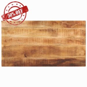 idaXL Rectangular Solid Mango Wood Table Top Replacement - 110 x 50 x 2.5 cm - Rustic Dining/Office Tabletop