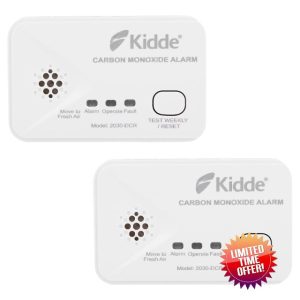 2 Pack Kidde 2030-DCR Compact 10 Year Life Carbon Monoxide Alarm with AA batteries