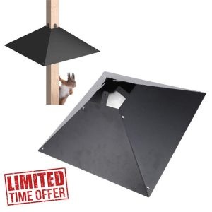 Pssopp Wrap Around Squirrel Baffle Bird Feeding Station Metal Squirrel Guard Baffle Universal Squirrel Proof Baffle for Outdoor Bird Feede