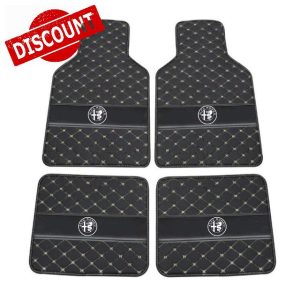 GTFRFD 4pcs Custom Leather Car Floor Mats for Alfa Romeo 159 (939) (Combi) 2005-2011 All Weather Front Rear Row Auto Carpet Waterproof Protection