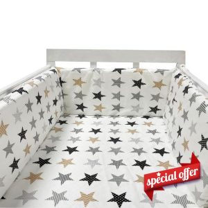 Aocase Breathable Crib Bumper Crib Rail Cover Baby Crib Bumper Cot Liner For Crib Edge Protection Comprehensive Protection Cot Bumpers Baby Cot Bumpers Safer Cot Liner