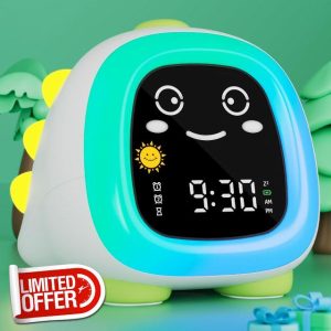 hansang Kids Alarm Clock with Night Light OK to Wake Clock for Kids Stay in Bed Clock Sleep Training