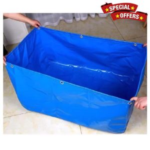 Aquaculture Farmed Fish Canvas Pool 0.5mm Temporary Holding Tank for Saltwater Fish Above Ground Water Tank Fish Pond Liner for Garden Patio 0.6x1.2x0.5m