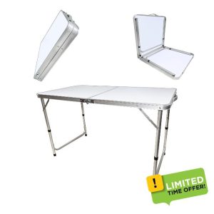3FT heavy-duty folding table camping table self-service wedding banquet market garden party market stall picnic indoor and outdoor folding carrying handle