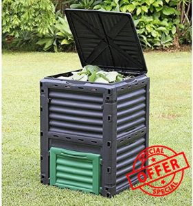 300L Large Garden Composter Bin Oragnic Outdoor Garden Compost Converter Plastic Garden Compost Waste Storage Converte