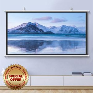 GSKDZG Manual Pull Down Projector Screen 30" 40" 50" 60" 72" Home Theater Projection Screen HD 4K 4:3 16:9 Format Movie Screen For Indoor Outdoor