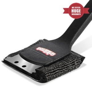 Aukivon Upgraded BBQ Grill Brush Bristle Free with Scraper