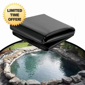 Ddasam Pond liner 12x16m Large Fish Pond Membrane Thickness 0.12mm Flexible Pond Liners HDPE Black Pond Lining For Waterproof Landscape