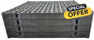 (Pack of 20) Heavy Duty Black Grass Grid Pavers - Reinforced Ground Stabilization