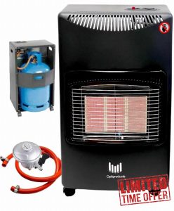 Easy Shopping® Portable Gas Heater 4.2KW Indoor Heater with Oxygen Depletion Sensor & 3 Heating Settings - Butane Gas Heater with Wheels