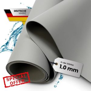 TeichVision - Premium PVC Pond Liner Light Grey - Thickness 1 mm - 4 m x 16 m/PVC Film Grey Suitable for Ponds