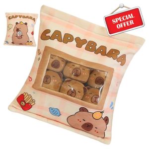 Snack Pillow Plush - Capybara Stuffed Animal Cushion | Removable Stuffed Animal Cushion