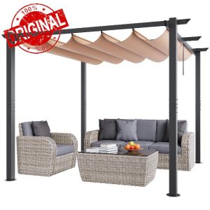 VEVOR 10'x10' Outdoor Retractable Pergola with Canopy