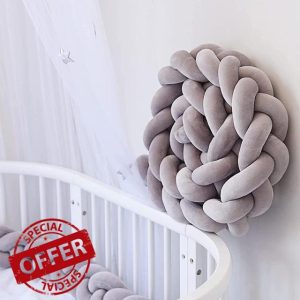 GYCS Cot Bumpers for Cot Bed Knotted Cot Bed Bumper Braided Pillows Braided Cot Bumper Cushion Soft Knot Breathable Cot Bumper Cushion Soft Knot Pillow Baby Bed Set