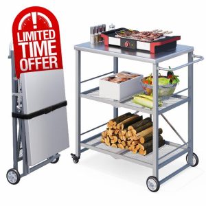 YODOLLA Foldable Stainless Pizza Oven Table