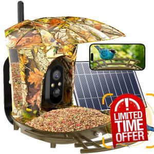 Smart Bird Feeder with Camera+7W Solar Panel