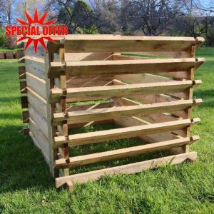 1575-449L Easy Fill Wooden Compost Bin | 6 Sizes (Brown