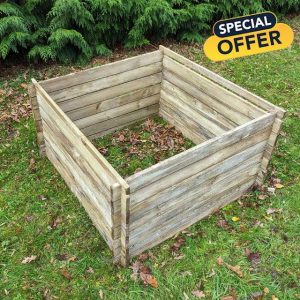 1575-373L Wooden Compost Bin | 4 Sizes (Brown