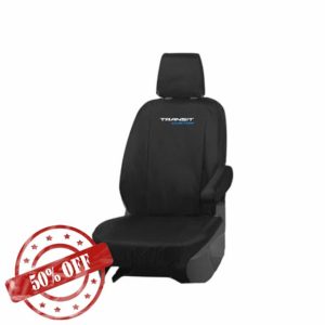 JH AUTOSTORES - Transit Custom Tailored Driver Seat Cover (Fits 2013-2023) Single Black Heavy Duty & Waterpoof