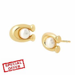 COACH Pearl C Stud Earrings