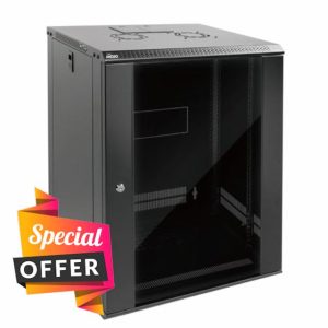 Tecmojo 15U Wall Mount Server Cabinet IT Network Rack Enclosure Lockable Door and Side Panels Black