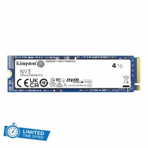 Kingston NV3 NVMe PCIe 4.0 Internal SSD 4TB M.2 2280-SNV3S/4000G