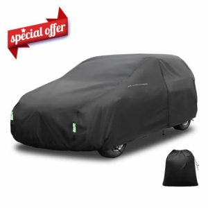 X AUTOHAUX SUV Car Cover Fit for SUV Length 182"-190" Car Cover Waterproof All Weather with Mirror Pockets for Sun Rain Snow Dust UV Protectio