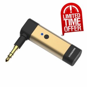 COSDESIRE Wireless Aluminum Bluetooth 5.3 Transmitter Adapter with 3.5mm Male Jack and Double Links for TV