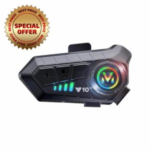 Motorcycle Intercom Helmet Bluetooth 5.3 Headset With Mic Motorcycle IPX6 Waterproof Headphones Wireless Noise Cancelling Earphones Motorbike Communication System Headphones Bluetooth Helmet Speakers