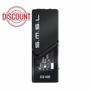 S.M.S.L D10 Headphone Amplifier USB Potrable Dac with 3.5mm & 4.4mm Balacnced Dual Mini Audio Amp Outputs Support 500mw 16ΩDSD256 PCM 32bit/384khz Hi-Res Earphone Amp (Black)